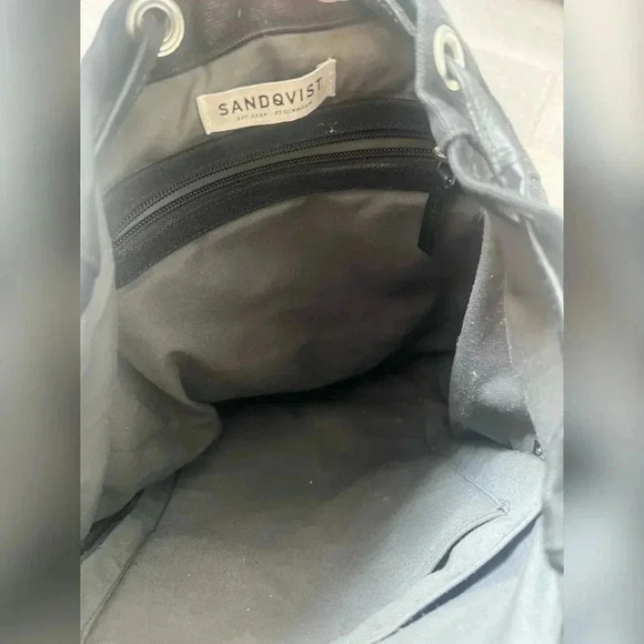 Sandqvist Alva Black with Black Leather BACKPACK - Picture 7 of 9